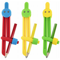 Циркуль пластиковый Пифагор, с карандашом, в чехле, 110 мм