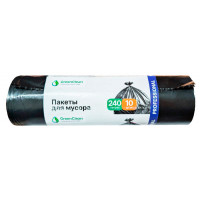 Мешки для мусора ПВД GreenClean 240 л. 10 шт  Professional (30мкм) Черные