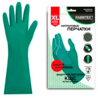 Перчатки нитриловые КЩС, ULTRA STRONG зелен, хим.устойч, х/б напыление, XL RABBITEX (РАББИТЕКС)