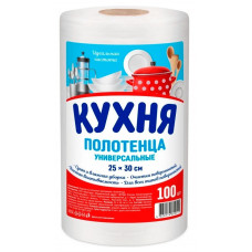 Полотенце КУХНЯ универсальное 25х30 спанлейс 40г/м2 100 шт рулон