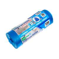 Мешки для мусора ПВД MirPack 120л. 10шт  Premium+ (30мкм) Синие