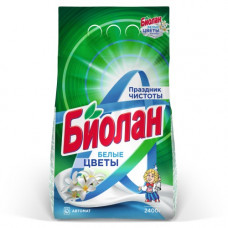 Стиральный порошок автомат Биолан Белые цветы, 2,4 кг