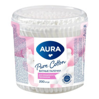 Ватные палочки Aura (Аура), в стакане, 200 шт