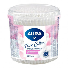 Ватные палочки Aura (Аура), в стакане, 200 шт