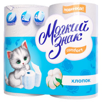 Туалетная бумага Мягкий Знак Comfort, цвет белый, 2-слойная, 4 рулона
