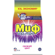 Стиральный порошок автомат Миф Аквапудра «Свежий цвет», 6 кг