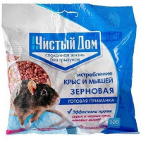 Приманка Чистый Дом, от крыс и мышей, зерновая, 200 г Приманка Чистый Дом, от крыс и мышей, зерновая, 200 г