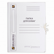 Папка для бумаг с завязками картонная мелованная Brauberg (Брауберг), плотность 320 г/м2, до 200 листов