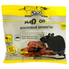 Восковые брикеты Nadzor (Надзор) от мышей и крыс, 100 г