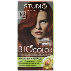 Крем-краска для волос Studio (Студио) Professional BIOcolor, тон 7.43 - Огненно-рыжий