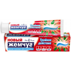 Зубная паста Новый Жемчуг Тройное действие, туба, 75 мл