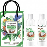 Подарочный набор Compliment Coco Oil Питательный (шампунь 200 мл, бальзам для волос 200 мл)