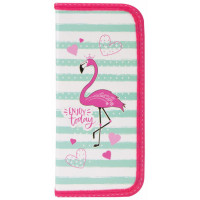 Пенал Пифагор Flamingo, 1 отделение, ламинированный картон, 19х9 см